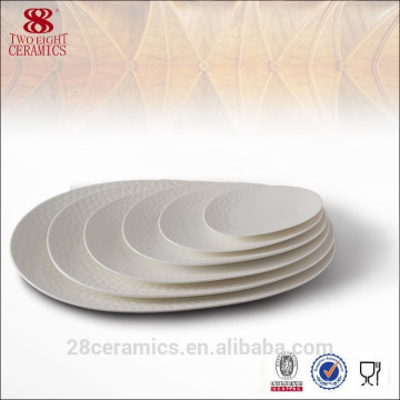 2015 Egg Shape Banquet Used White Emboss